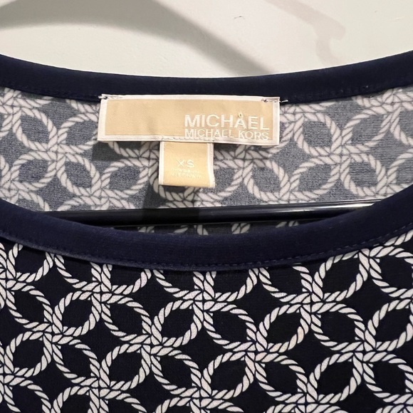 Michael Kors Women's  Navy Rope Print Cap Sleeve Sheath Dress XS - Picture 2 of 4